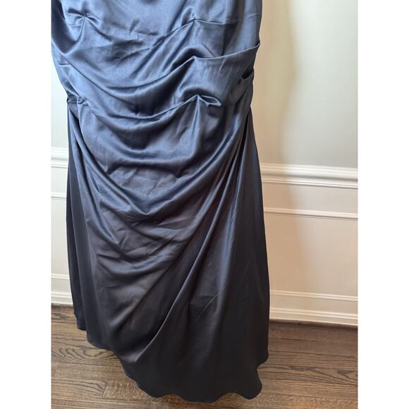 La Femme 25996 Off the Shoulder Beaded Satin Trumpet Gown Blue Size 18 - Picture 16 of 16